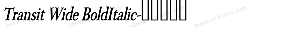 Transit Wide BoldItalic字体转换